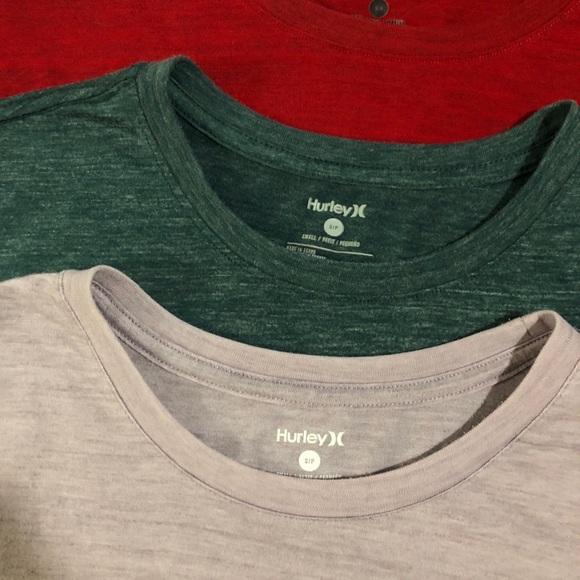 Lot of 3 Size Small Hurley Heather T-shirt Red Green Pink - EUC - Picture 6 of 6
